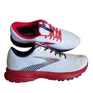Brooks Launch 7 Run USA White and Red Running Shoes 9